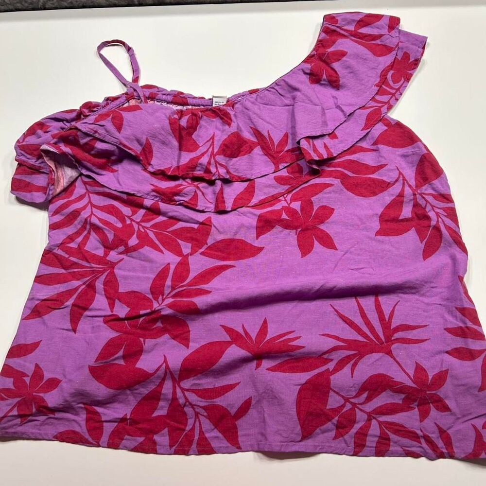 Old-navy Women's Pink and Purple One Shoulder Top